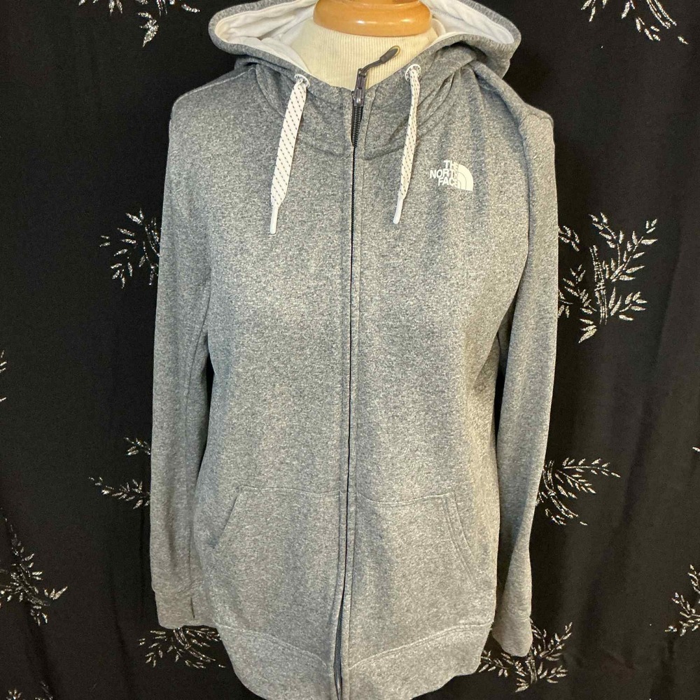 The North Face Womens Grey Heather Space Dye Full Zip‎ Fleece Hoodie Jacket L
